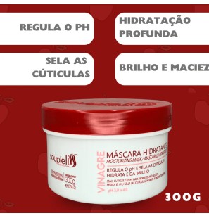 Soupleliss Máscara Hidratante Vinagre Hair Mask Vinegar Moisturizing Shine Hair Care 300 g