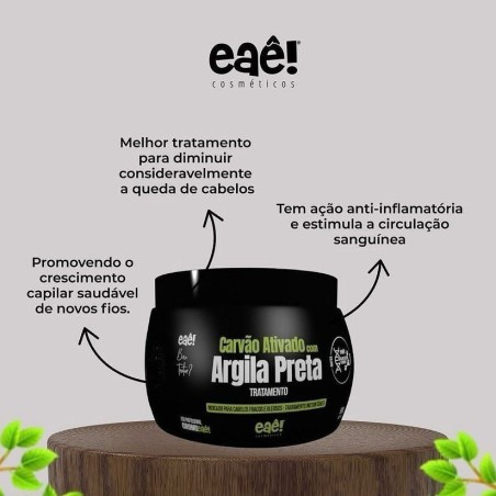 Detox-Maske Aktivkohle 500g - Eaê! Kosmetik