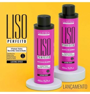 Teilen: Zu den Wünschen hinzufügen Glatten Kit Liso Perfeito - 450ml - (Schritt 1 und 2)